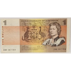 AUSTRALIA 1969 . ONE 1 DOLLAR BANKNOTE . PHILLIPS/RANDALL . STAR NOTE